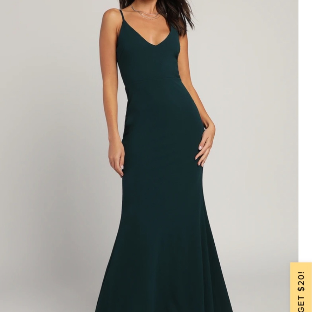 Lulus infinite glory forest green maxi dress